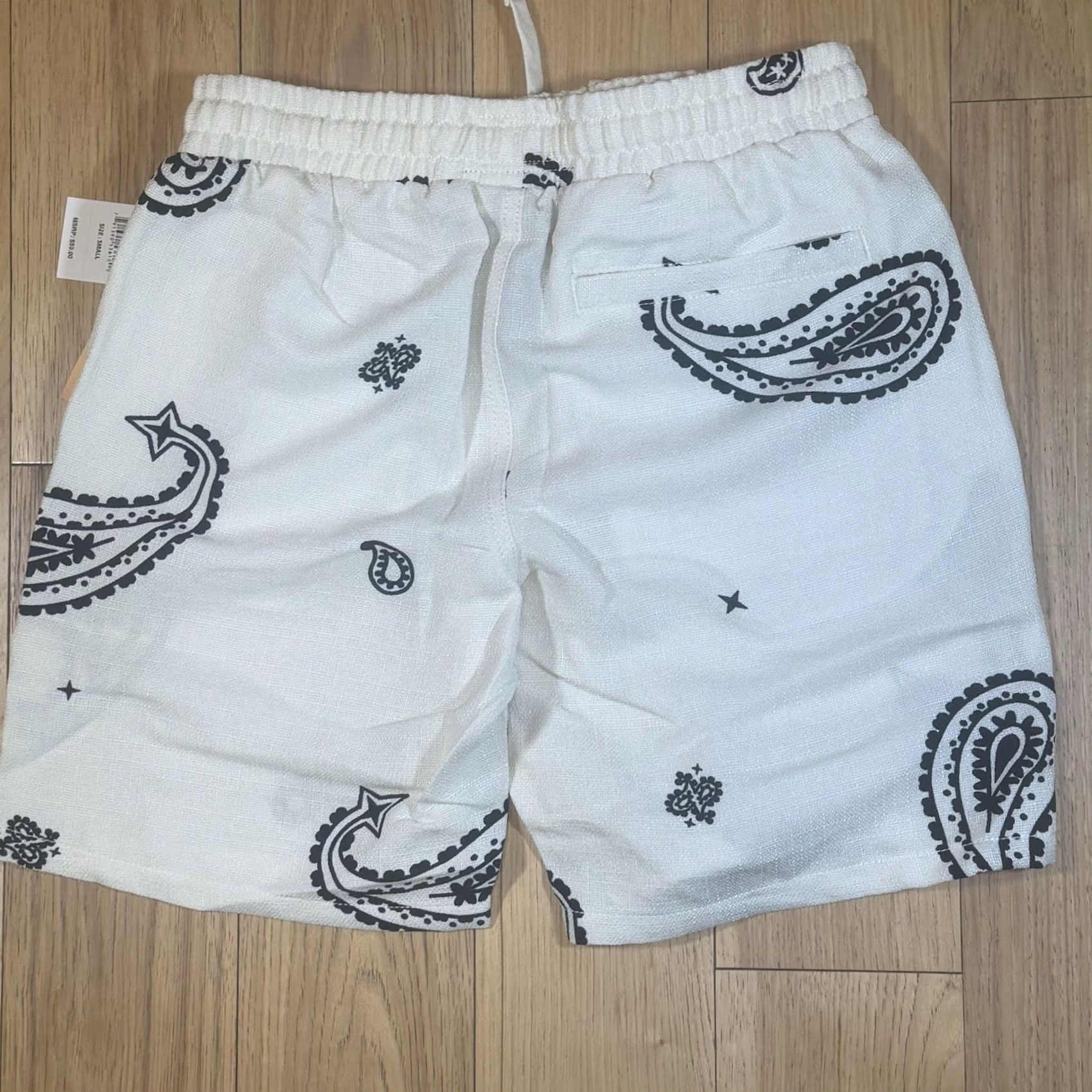 Vintage Malibu Bermuda Shorts Men’s Small Ivory Polyester Textured Linen Look Fabric Short Pants Size US 29 - 5 Thumbnail