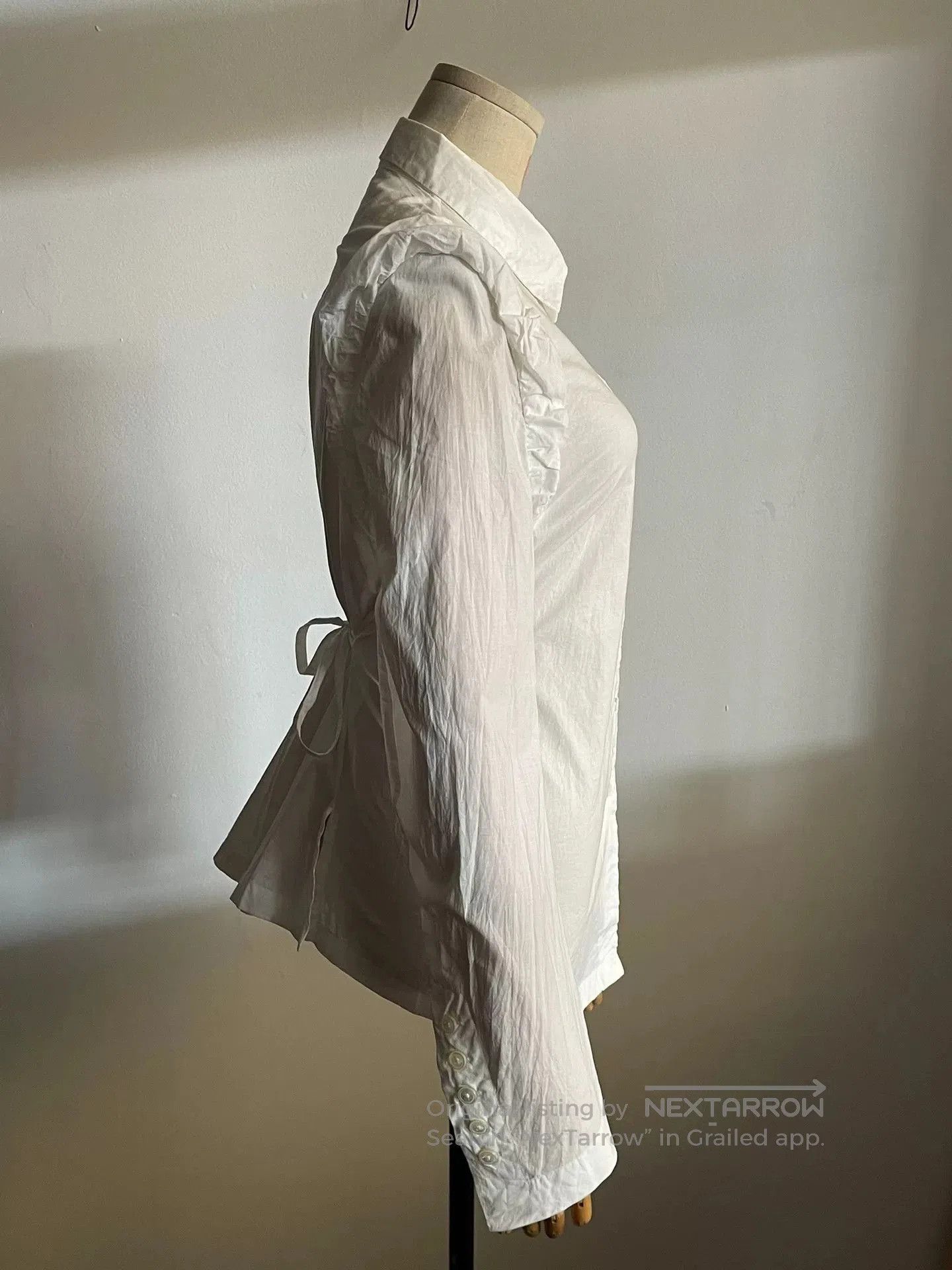 Ann Demeulemeester Ann Demeulemeester White Back Tie Shirt. Size XS / US 0-2 / IT 36-38 - 2 Thumbnail