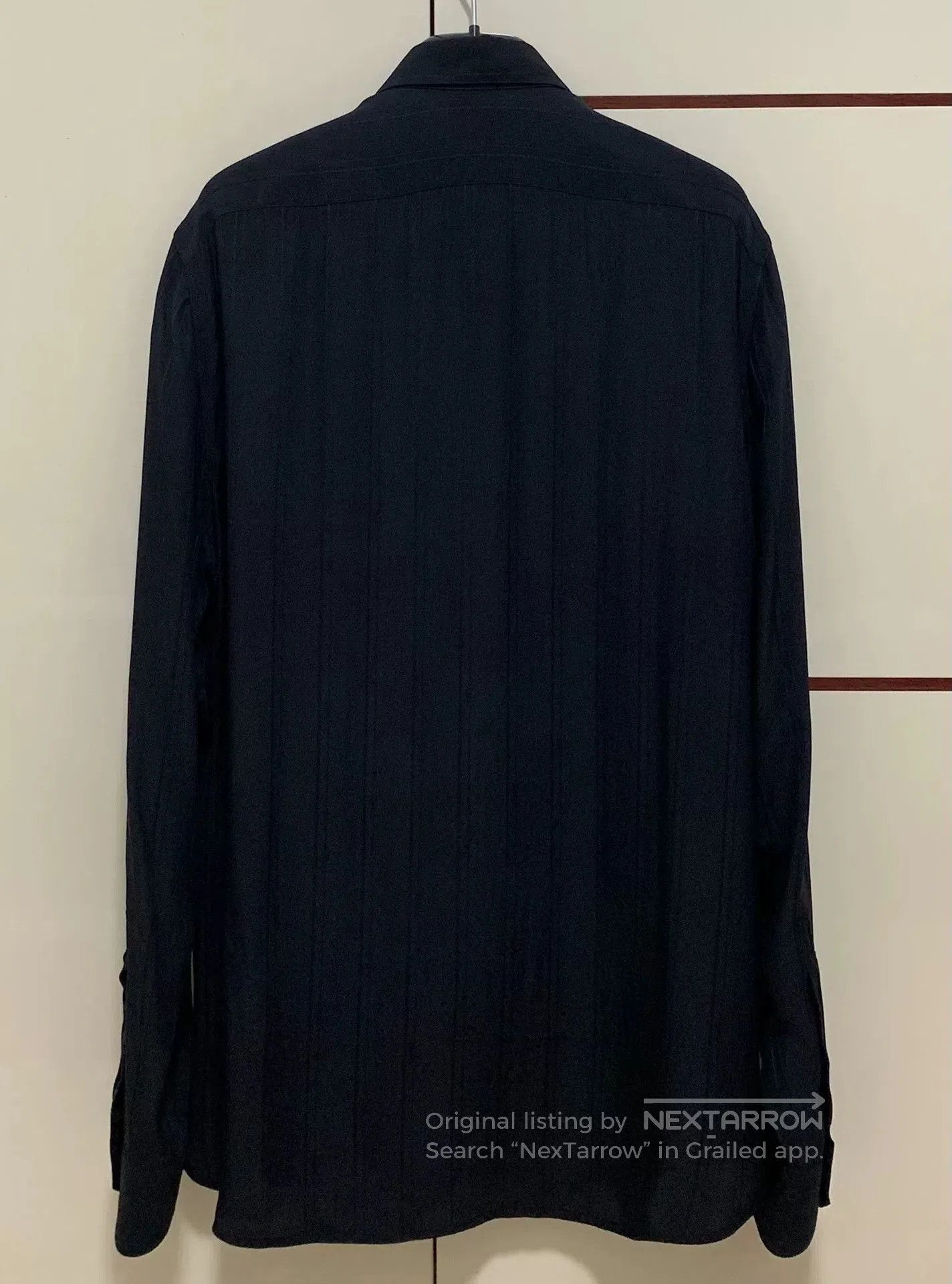 Saint Laurent Paris Saint Laurent Black Silk Striped Shirt. Size US M / EU 48-50 / 2 - 2 Thumbnail