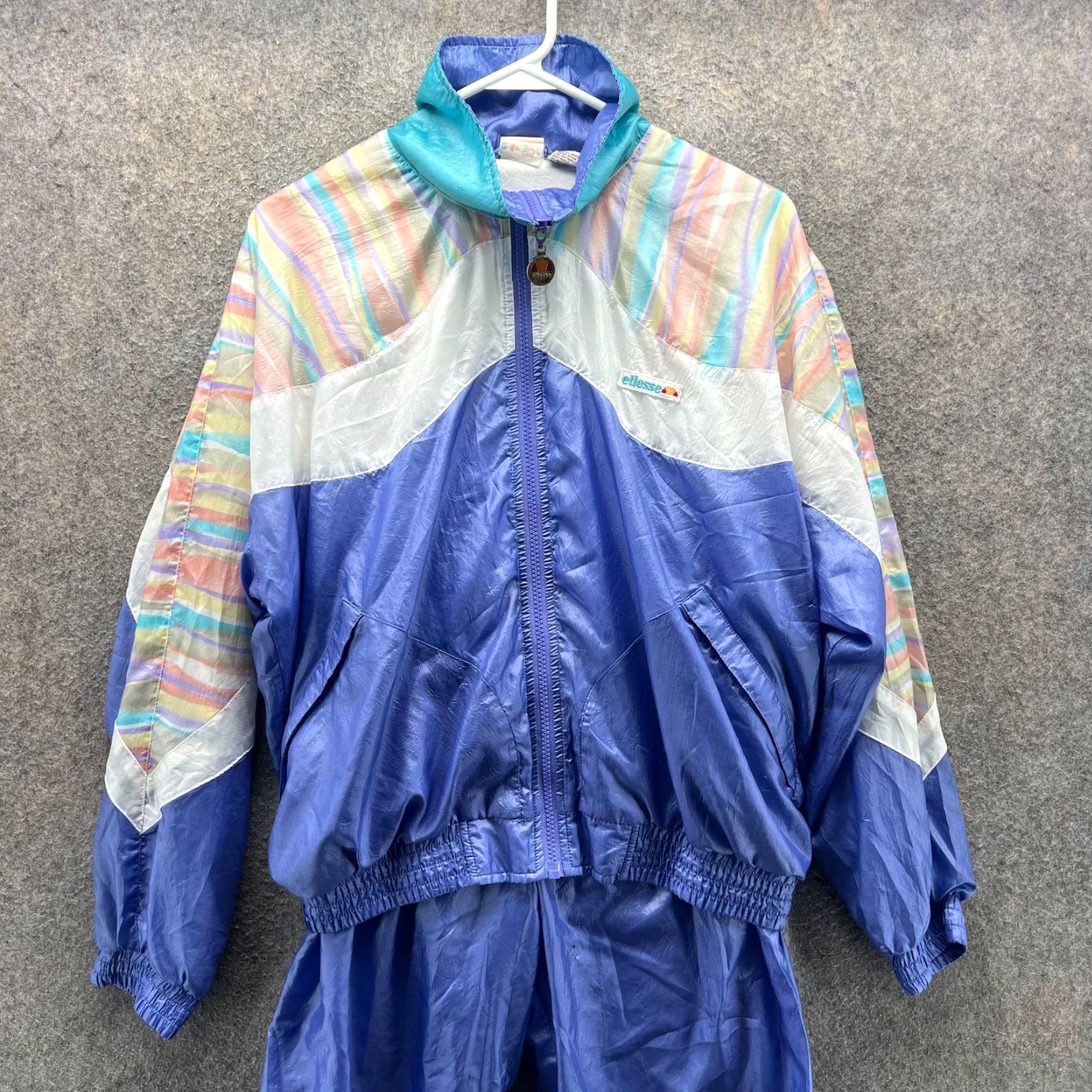 Ellesse VINTAGE Ellesse Tracksuit Women 1 Blue 90s 80s Nylon Windbreaker Zip Long Sleeve 2 Piece Regular Mens Womens Boys Girls Size XS / US 0-2 / IT 36-38 - 6 Thumbnail