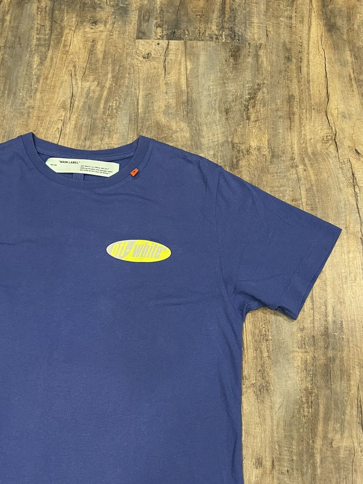Off-White RARE Off-White Split Arrows Logo Blue Tee Yellow Grey Size US S / EU 44-46 / 1 - 4 Thumbnail