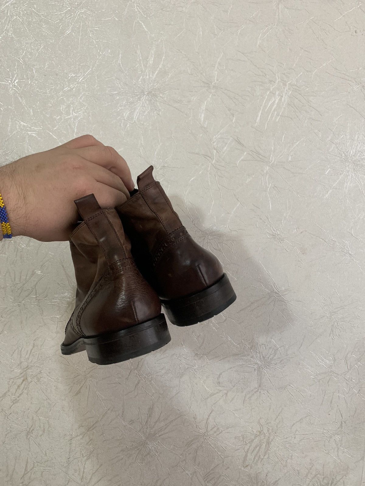 Genuine Leather × Hugo Boss Boss Hugo Boss Brown Leather Brogue Boots Made in Italy US11 Size US 11 / EU 44 - 6 Thumbnail