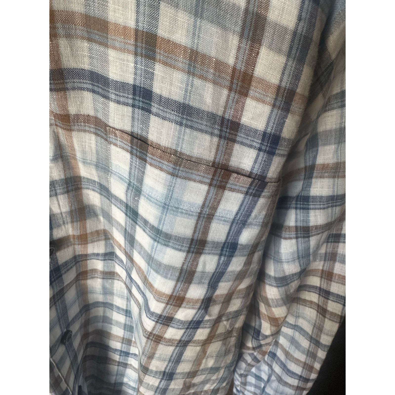 Robert Talbott Robert Talbott 100% Linen Plaid Button-Up Shirt Size US M / EU 48-50 / 2 - 9 Thumbnail