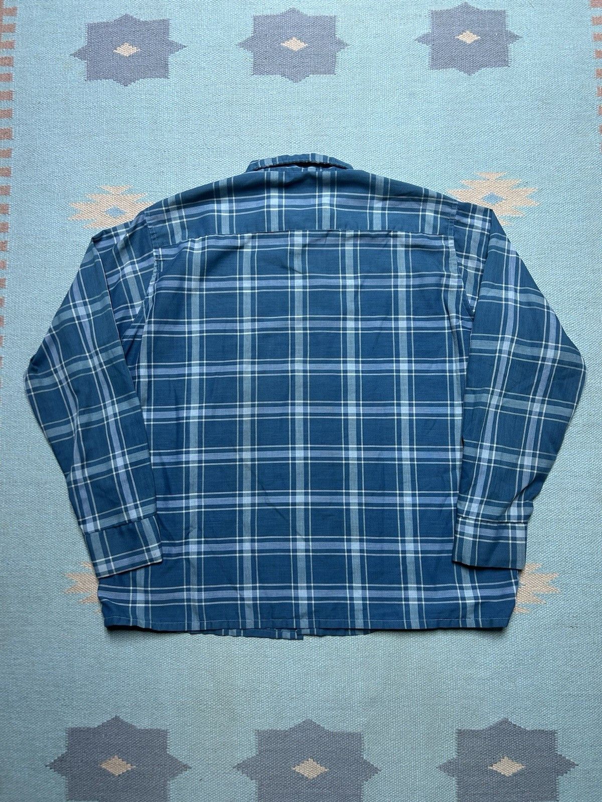 Vintage Vtg 1960s button shirt poly cotton lightweight plaid large Size US L / EU 52-54 / 3 - 7 Thumbnail