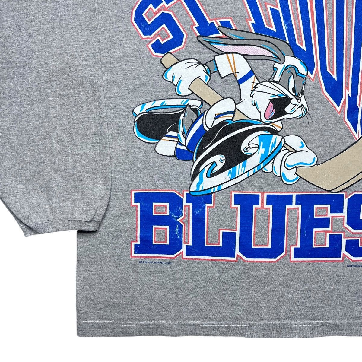 NHL Vtg 1993 NHL St. Louis Blues Bugs Bunny Hockey Graphic Tee Size US L / EU 52-54 / 3 - 16 Thumbnail
