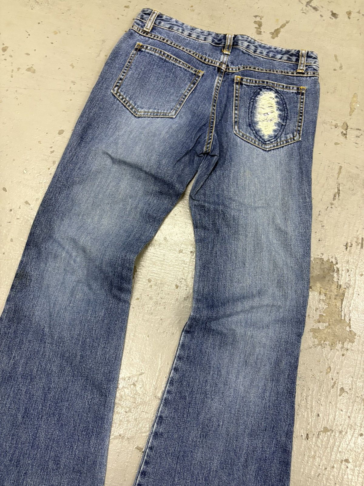 If Six Was Nine Beast Flared Distress Denim Jeans Size US 28 / EU 44 - 8 Thumbnail