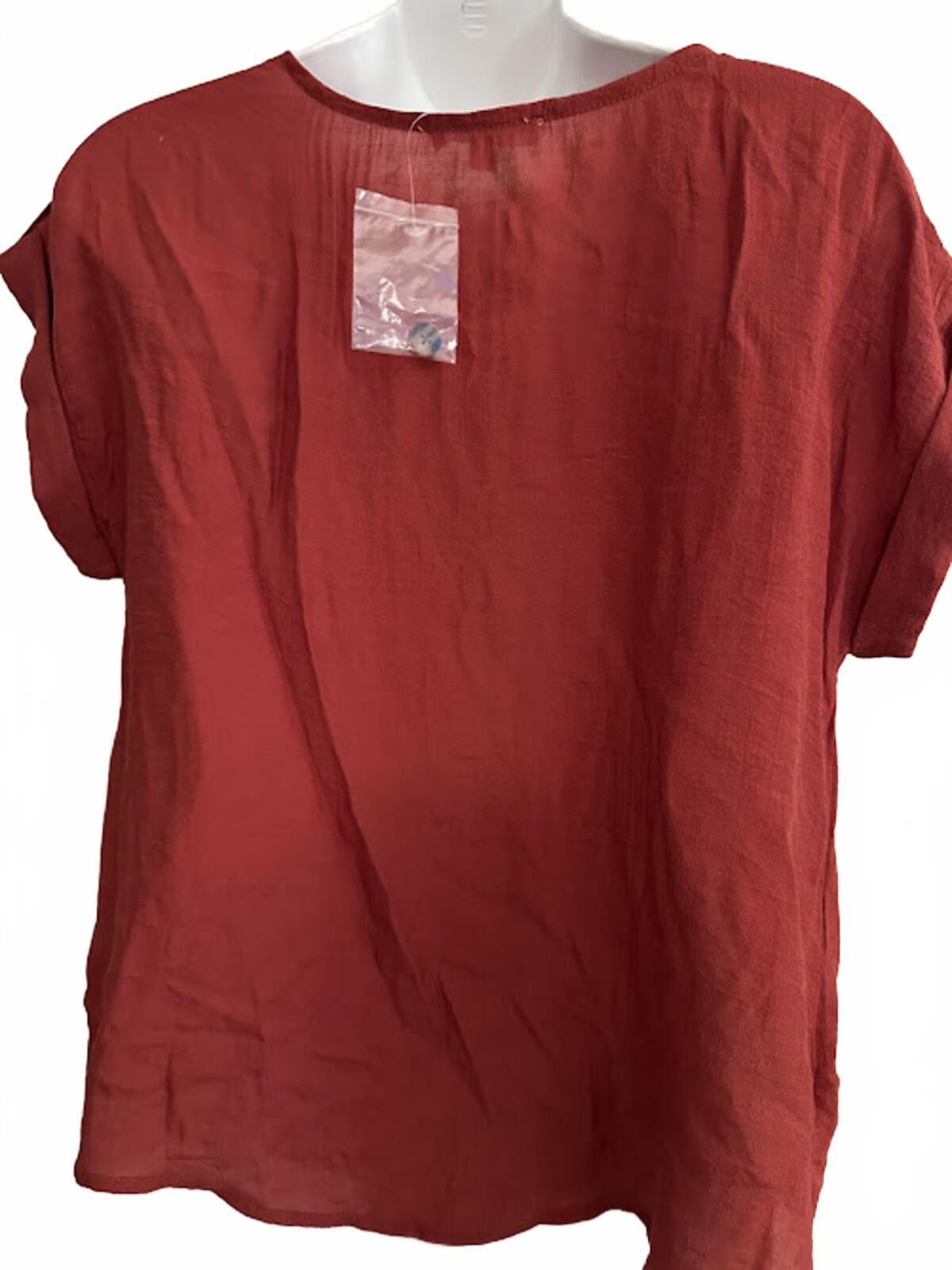 E. Marinella E&M Red/Rust Twist Front Top L NWT Size L / US 10 / IT 46 - 2 Thumbnail
