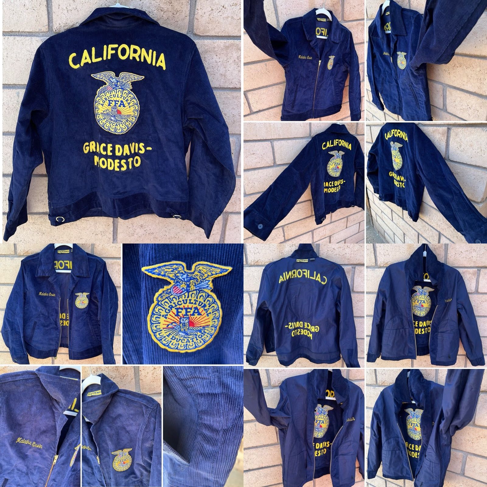 Vintage VINTAGE FFA California Corduroy Jacket Blue 38 Embroidered Size US XXS / EU 40 - 8 Thumbnail