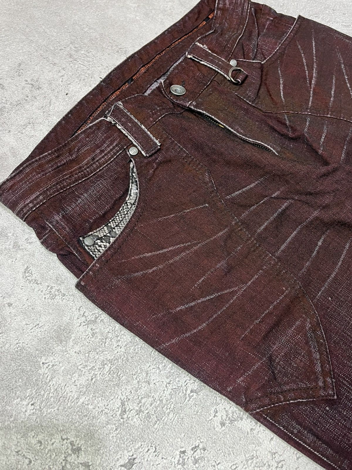Japanese Brand Nicole Club For Men Python Leather Size US 30 / EU 46 - 5 Thumbnail