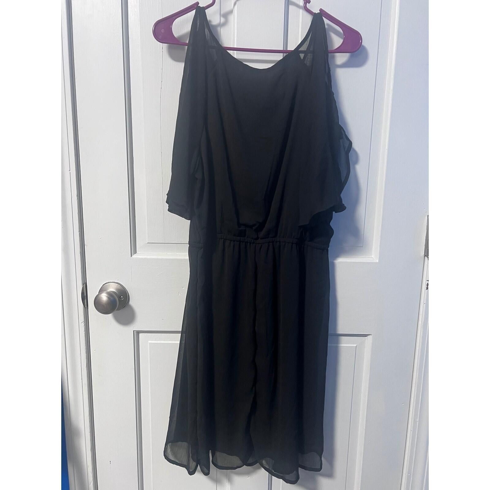 Other Maurices Cold Shoulder Dress Womens L Black NWT Chiffon Size L / US 10 / IT 46 - 4 Thumbnail