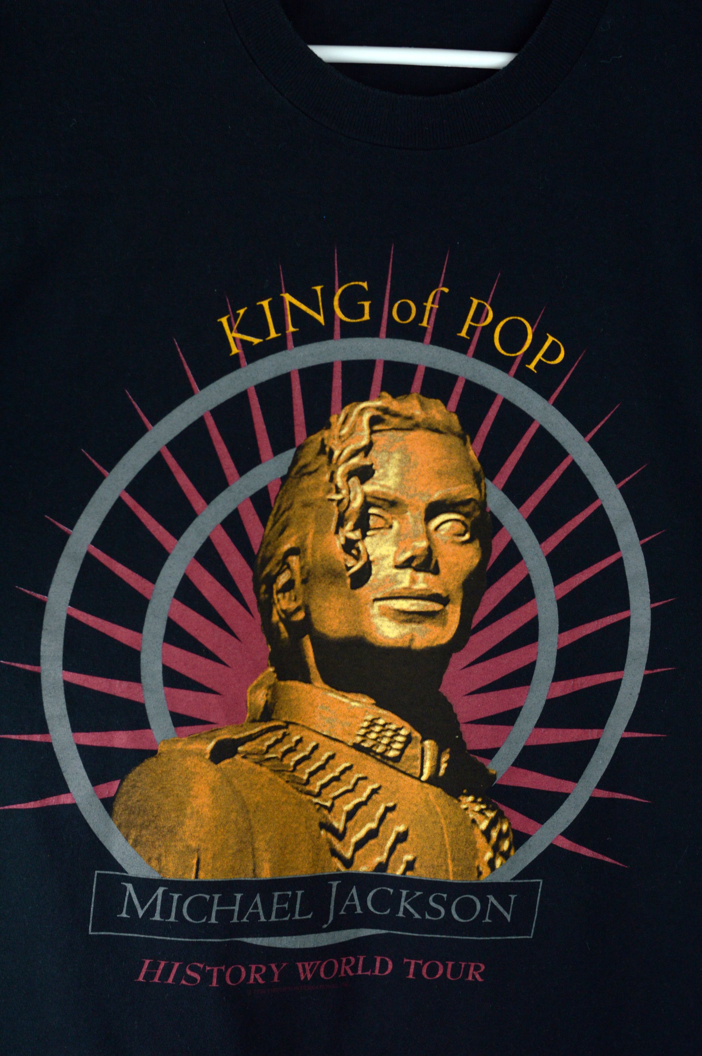 Michael Jackson × Vintage Michael Jackson King Of Pop History World tour t shirt Size US XL / EU 56 / 4 - 3 Thumbnail