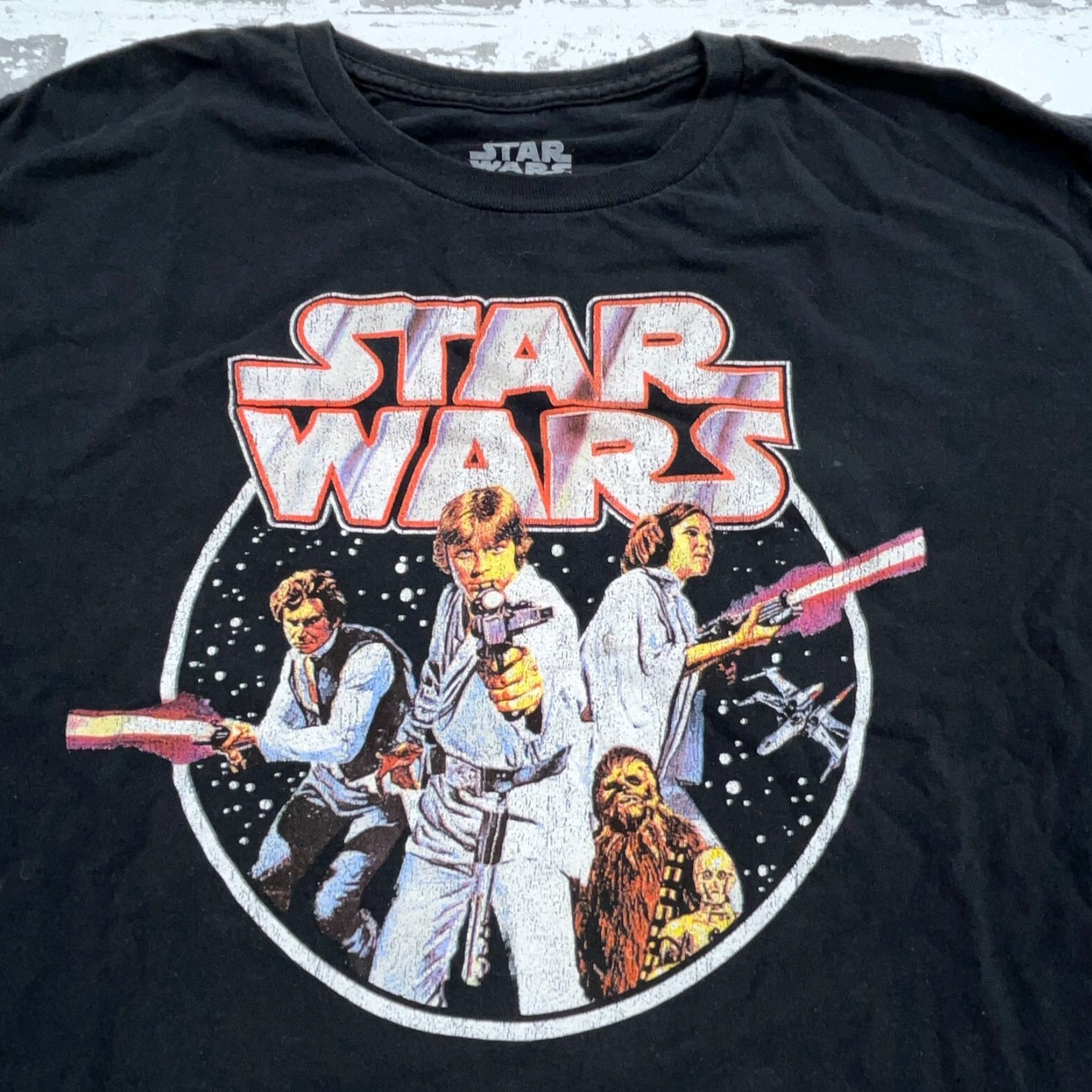 Star Wars VINTAGE Star Wars Shirt Men XL Black Tee Luke Skywalker Retro 80s Movie Logo Adult Size US XL / EU 56 / 4 - 3 Thumbnail