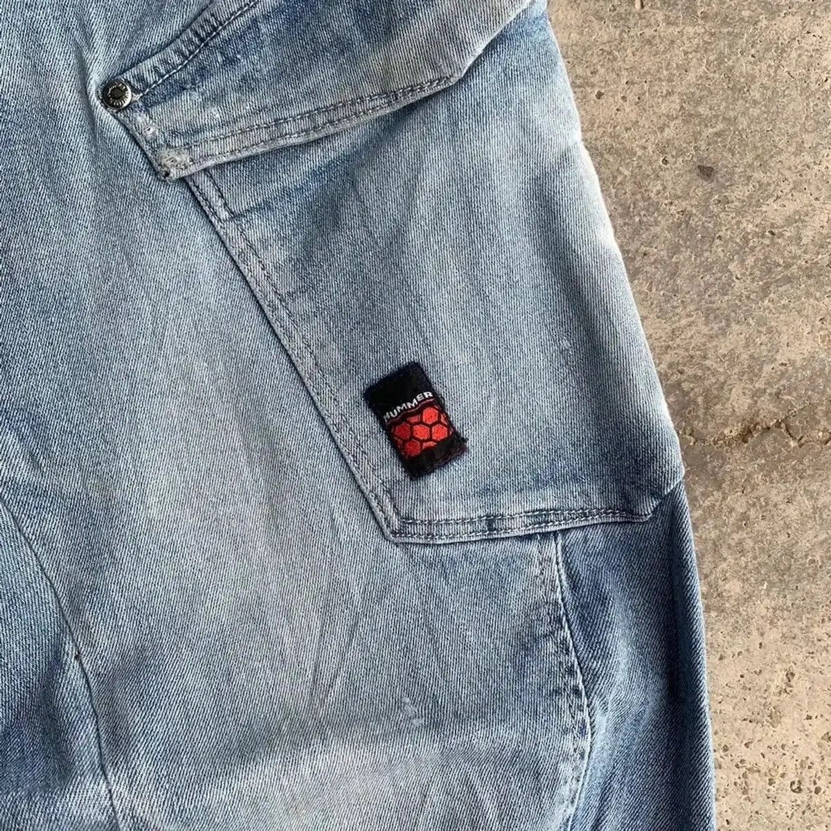 Vintage DISTRESSED DENIM TROUSERS HUMMER CURVE LEGS JEAN FADED PANTS Size US 29 - 13 Thumbnail