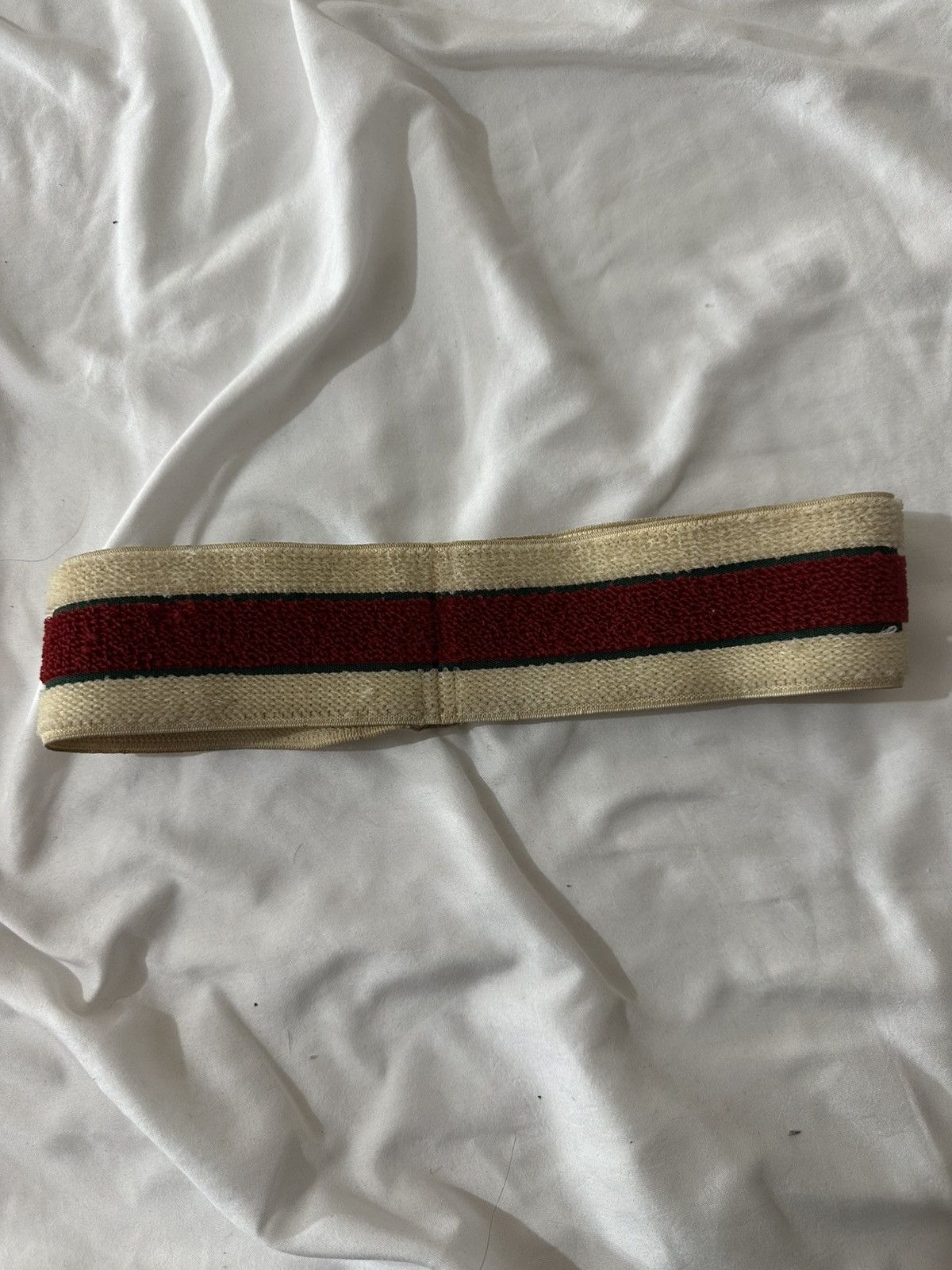 Gucci Gucci Cream Striped Logo Terry Elastic Head Band Size ONE SIZE - 2 Thumbnail