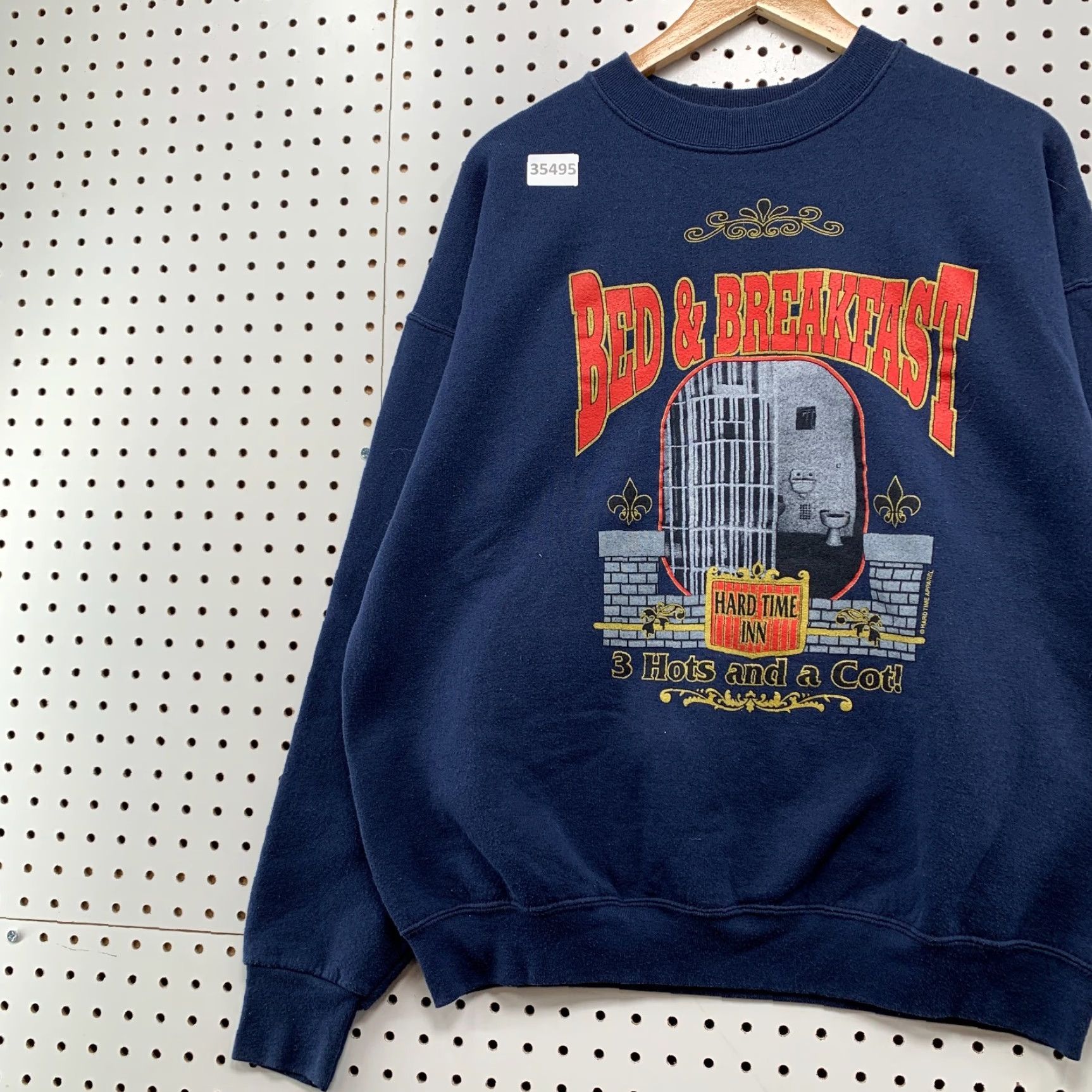 Fruit Of The Loom VINTAGE Hard Time INN Sweatshirt Mens XL Blue Crewneck 90s Prison USA Fruit of the Loom Sweatshirt Mens XL Blue 90s Size US XL / EU 56 / 4 - 3 Thumbnail