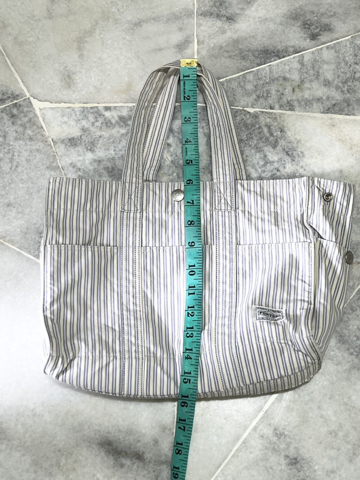 Porter Porter Yoshida Striped Canvas Tote Bag Japan Size ONE SIZE - 14 Thumbnail
