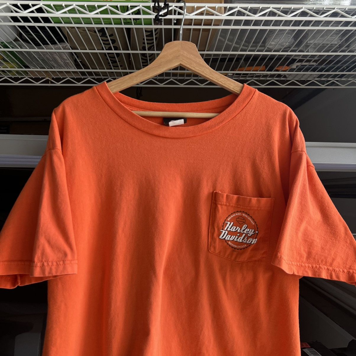 Vintage 2000s orange harley davidson college station tee Size US XL / EU 56 / 4 - 1 Thumbnail