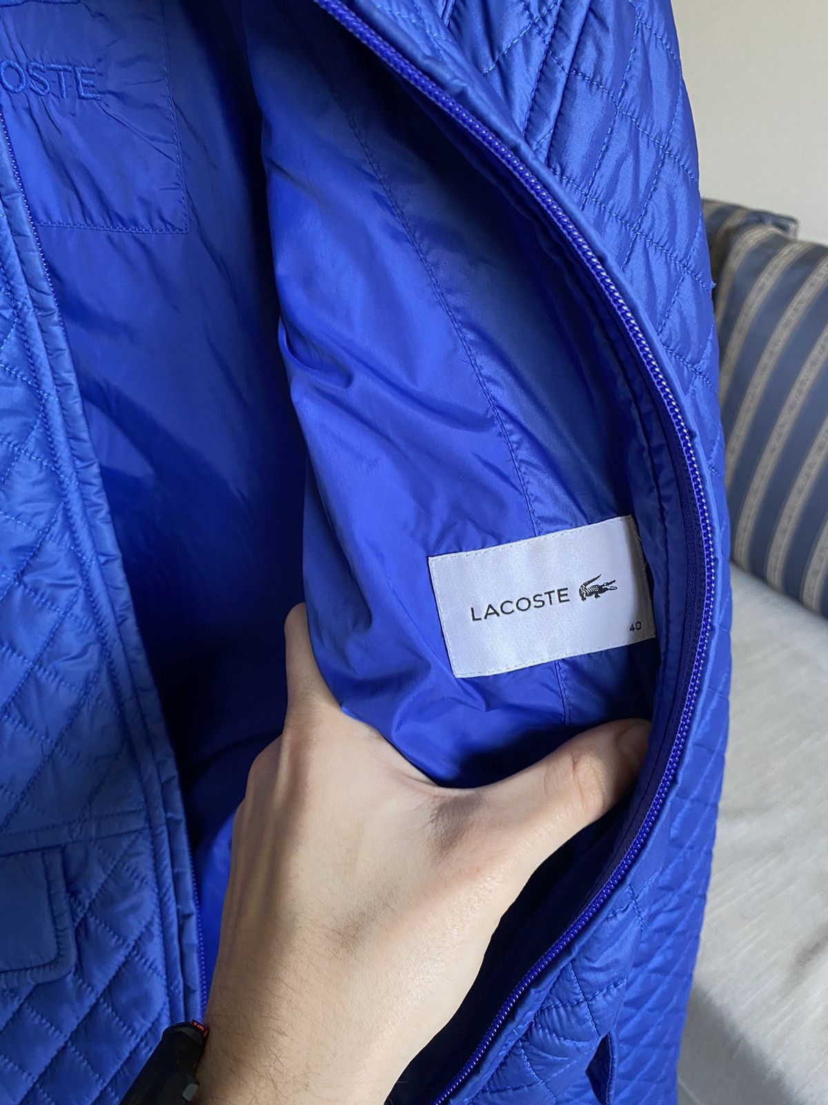 Lacoste × Vintage Lacoste quilted jacket women blue small logo Size M / US 6-8 / IT 42-44 - 6 Thumbnail