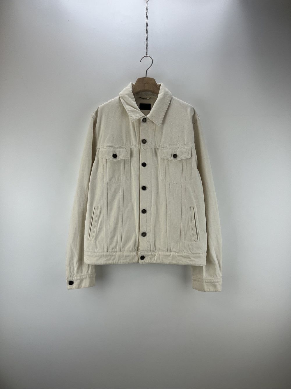 Saint Laurent Paris Saint Laurent White Cotton Denim Jacket Size L Size US L / EU 52-54 / 3 - 1 Thumbnail
