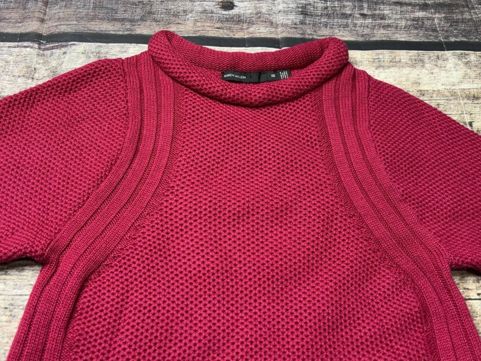 Other Karen Millen Sweater Womens XS Wool Roll Neck Fisherman Knit Size XS / US 0-2 / IT 36-38 - 4 Thumbnail