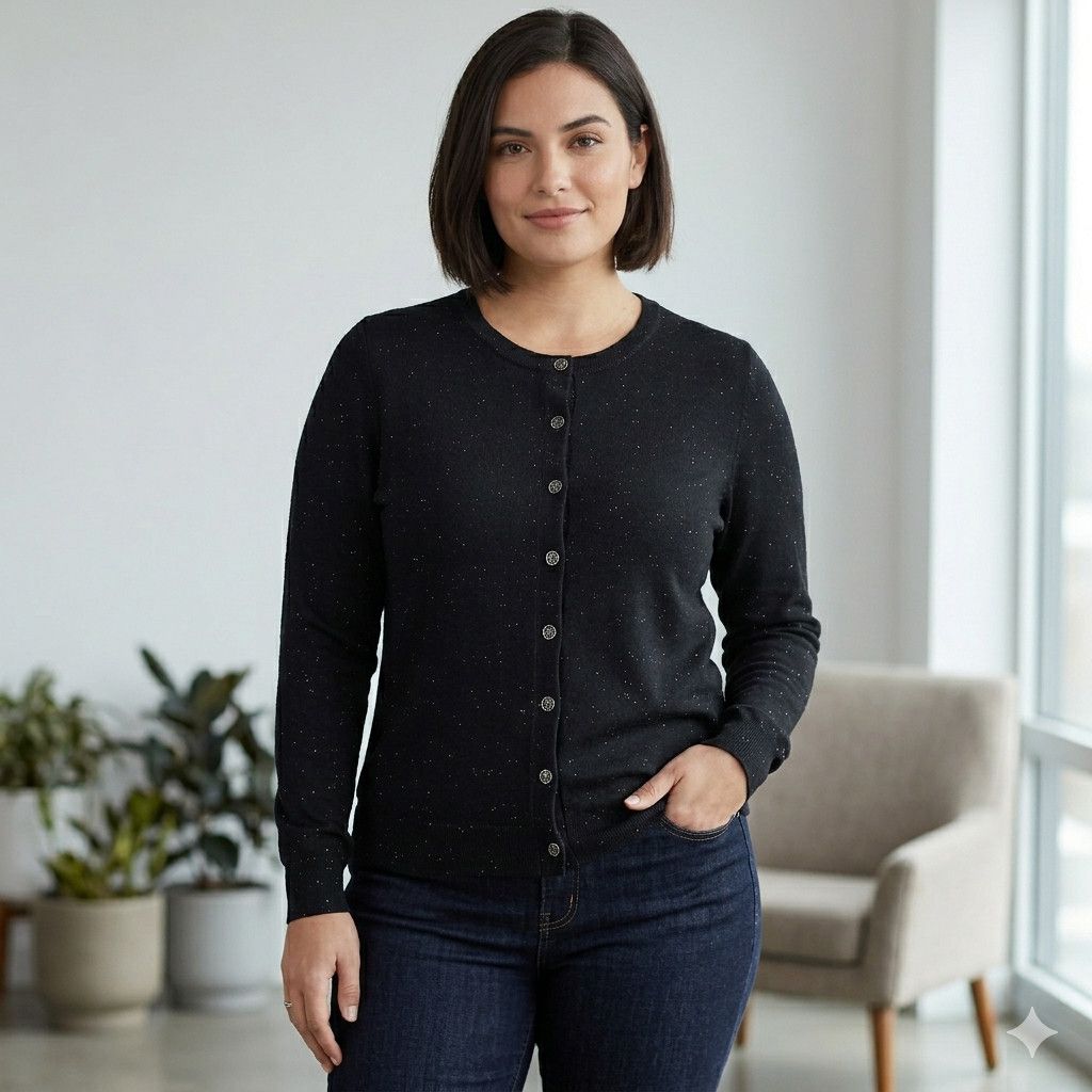 Nicole Miller Nicole Miller Size L Cardigan Sweater Metallic Glitter Black Size L / US 10 / IT 46 - 2 Thumbnail