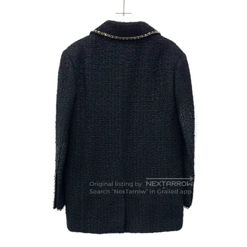 Chanel Chanel 23B black sheep wool lapel double-breasted long-sle Size XXS / US 00 / IT 34 - 2 Thumbnail