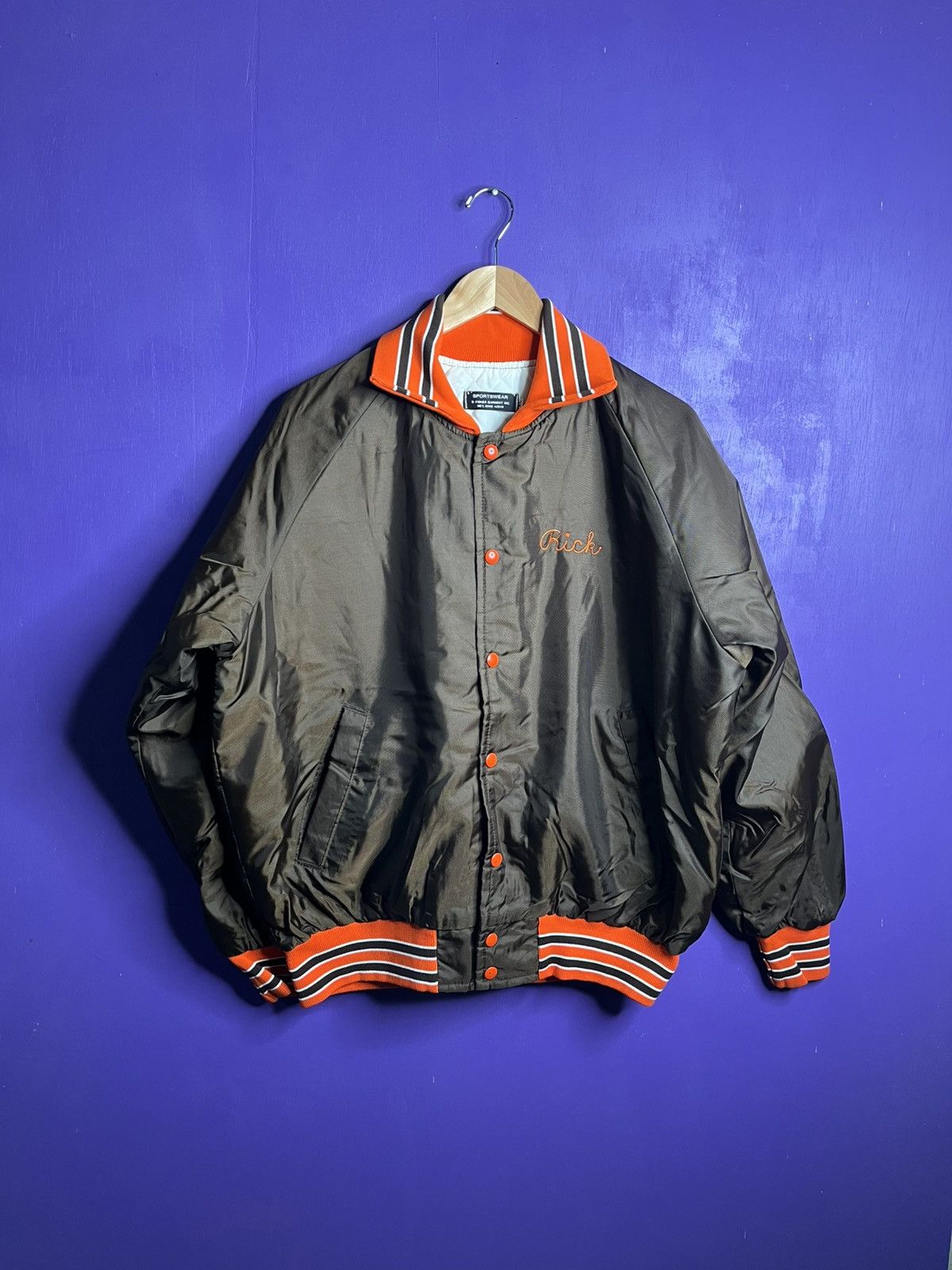 NFL × Vintage Vintage 90s Rick Cleveland browns satin style jacket Size US XL / EU 56 / 4 - 1 Thumbnail