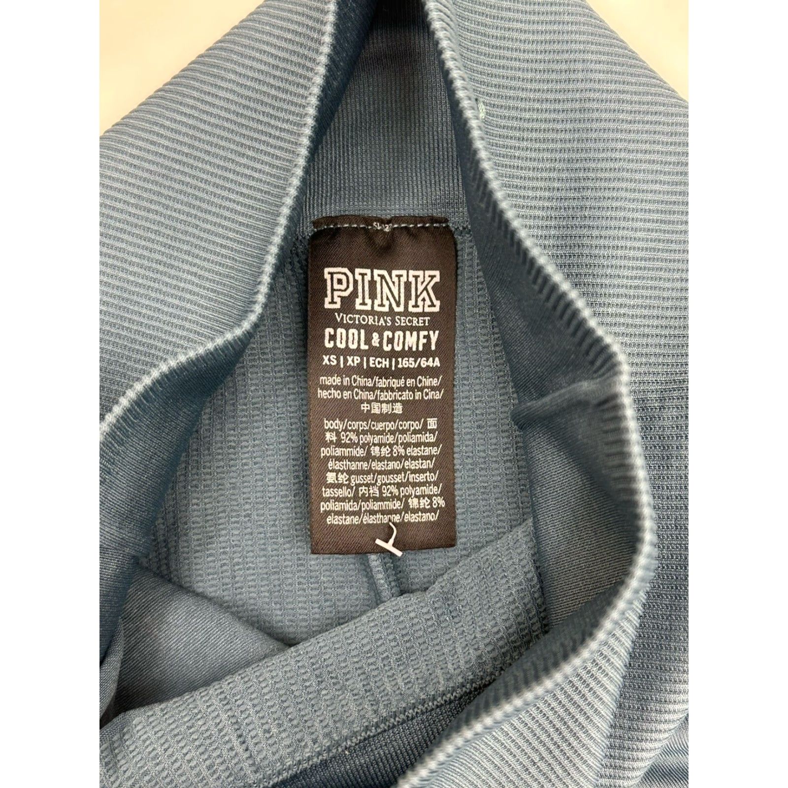 Pinko PINK Victoria’s Secret Womens Leggings XS Blue Seamless Cutouts Activewear, Casual, Travel Size 26" / US 2 / IT 38 - 4 Thumbnail