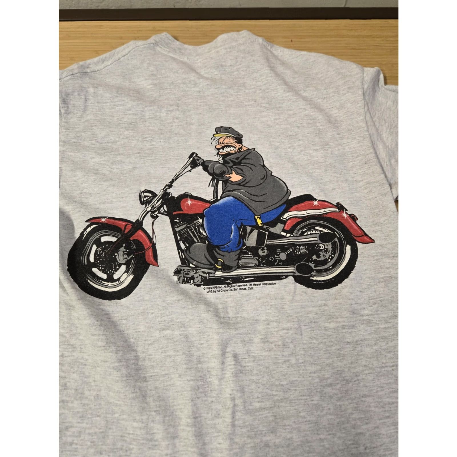 TEE JAYS VINTAGE Brutus Road Hog Shirt Mens Large Gray Tee Jays Biker Motorcycle 80s Size US L / EU 52-54 / 3 - 5 Thumbnail