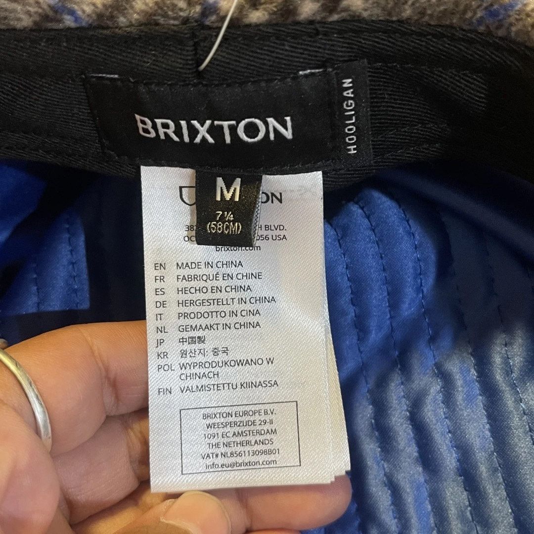 Brixton Hooligan Multi Plaid Houndstooth Snap Cap Newspaper Boy Size ONE SIZE - 5 Thumbnail