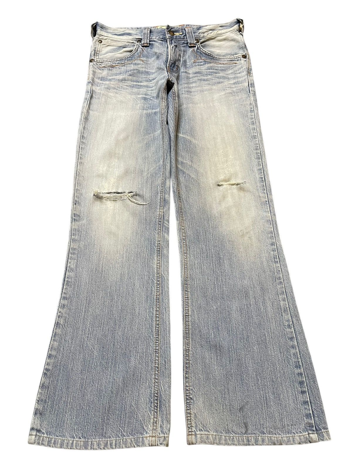 Edwin Edwin XV Exclusive Vintage Light Wash Distress Wide Leg Jean Size US 32 / EU 48 - 1 Thumbnail