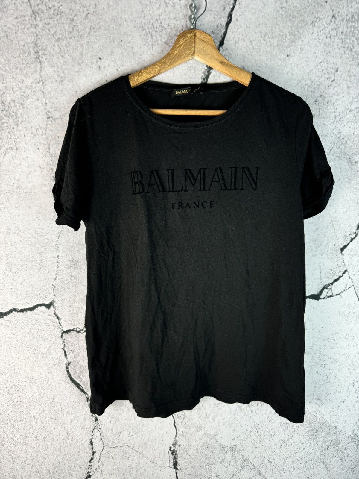 Balmain Balmain Berlin Black Big Logo Black Tshirt Size L / US 10 / IT 46 - 1 Thumbnail