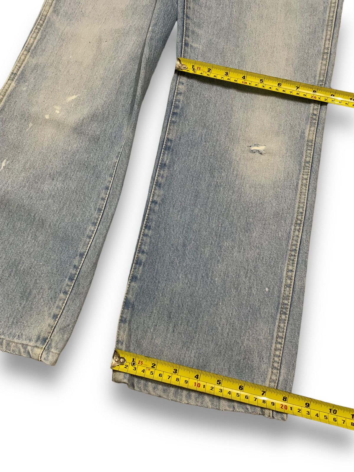 Wrangler Vintage 90s Wrangler Blue Washed Straight Leg Ripped Jeans Size US 29 - 15 Thumbnail