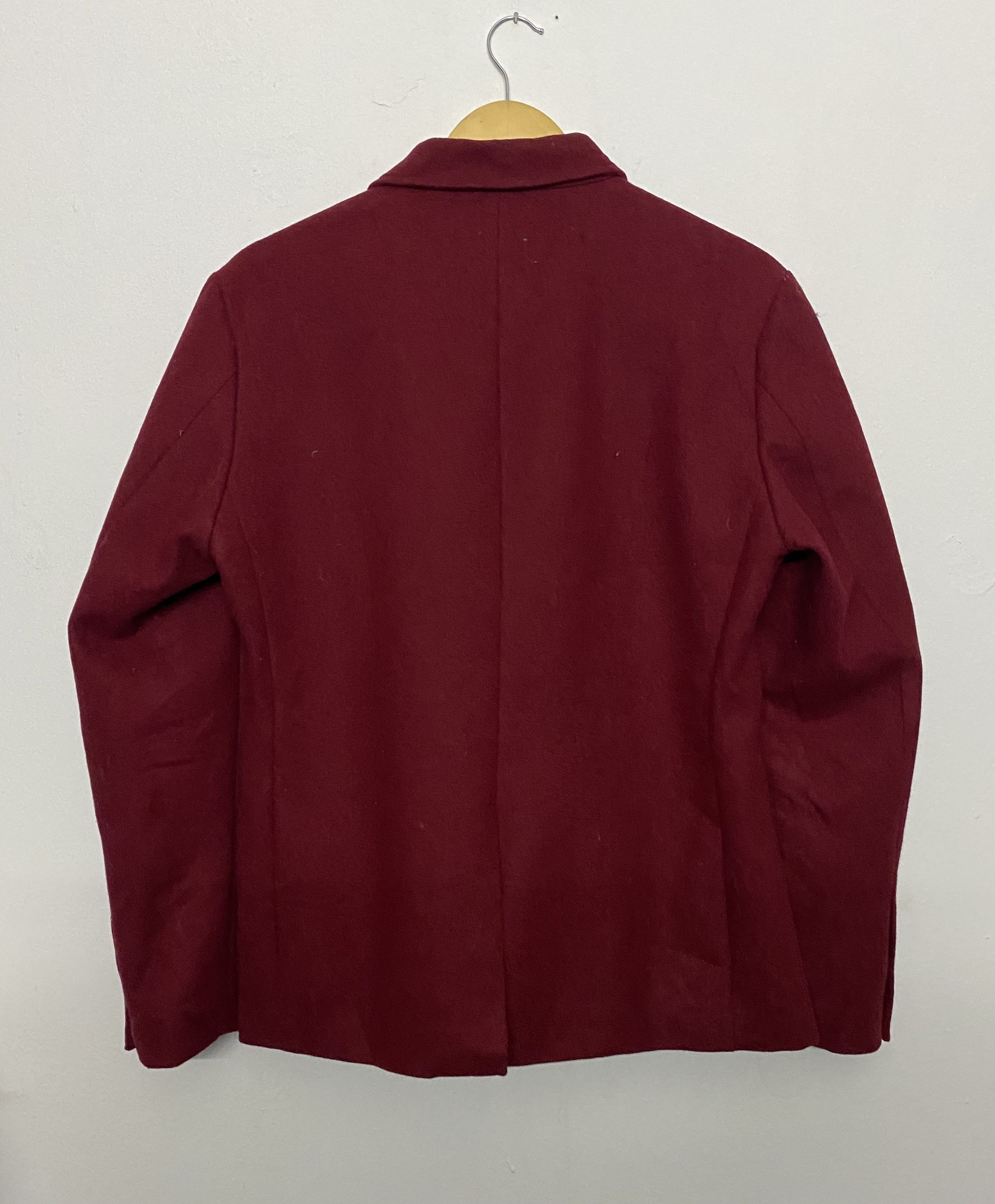 Vanquish Black by VANQUISH Burgundy Wool Blend Peacoat Jacket Size US S / EU 44-46 / 1 - 2 Thumbnail