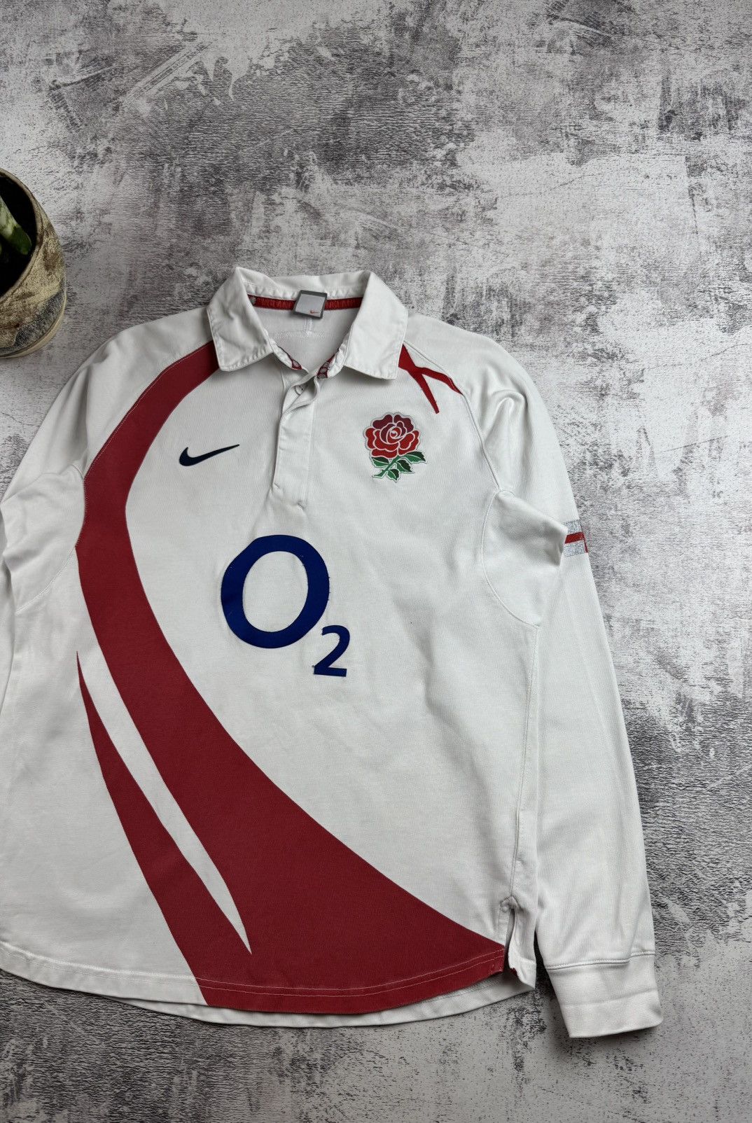 Nike Vintage Nike England 2003/2004 Rugby Y2K O2 Long Sleeve JerseyPolo T Shirt Size US L / EU 52-54 / 3 - 3 Thumbnail