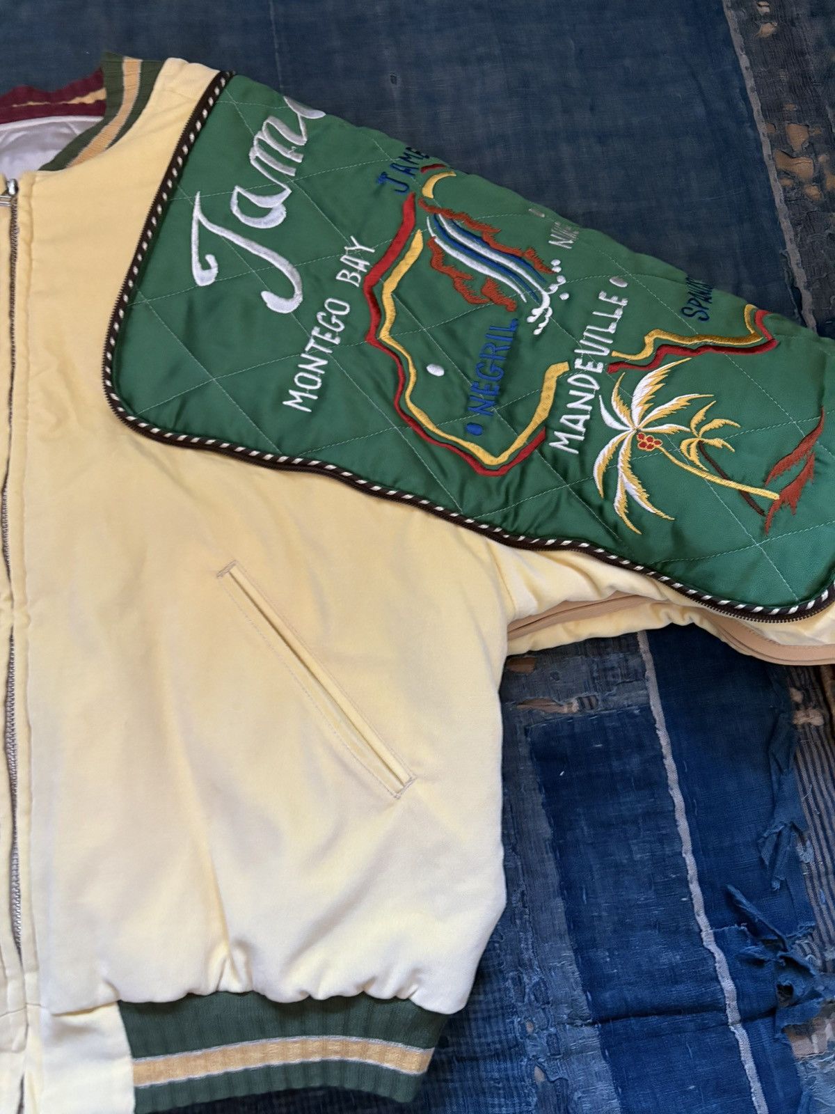 Kapital kapital Velveteen Siamese Bomber Jacket (Beautiful Jamaica) Size US M / EU 48-50 / 2 - 8 Thumbnail