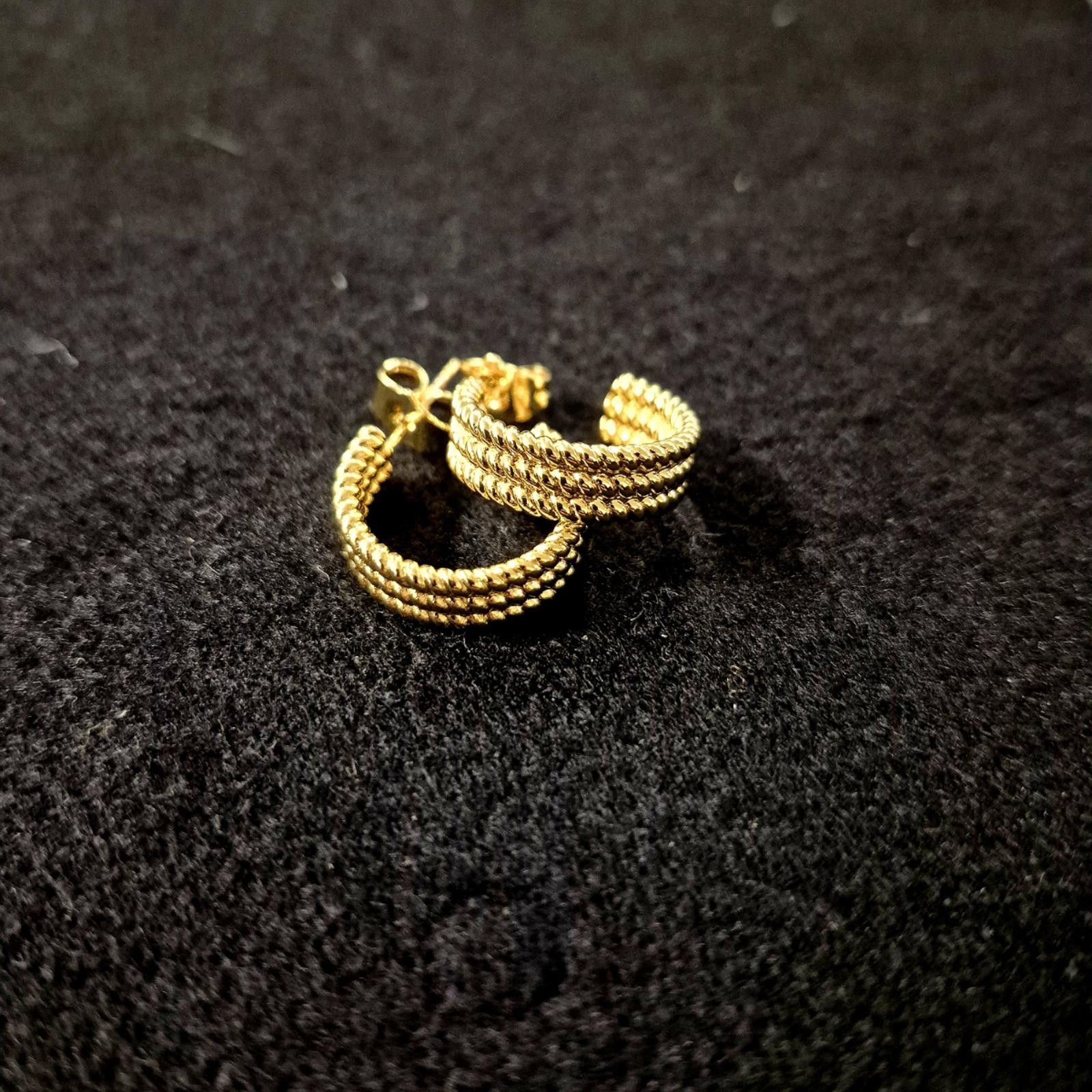 Macys 14K Gold Plated Twisted Rope Hoop Earrings Size ONE SIZE - 3 Thumbnail