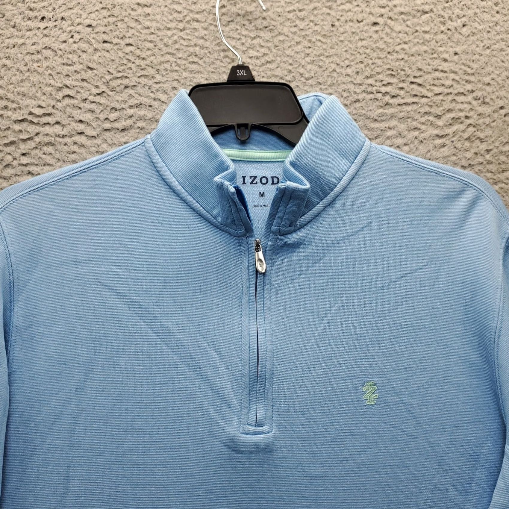 Izod IZOD Golf Sweatshirt Men M Blue Long Sleeve Mock Neck Quarter Zip Pony Logo Size US M / EU 48-50 / 2 - 3 Thumbnail