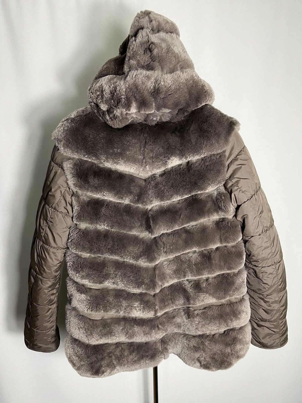 Vera Pelle Gian Mori Leather Shearling Fur Bayan Reversible Jacket Coat Size L / US 10 / IT 46 - 3 Thumbnail