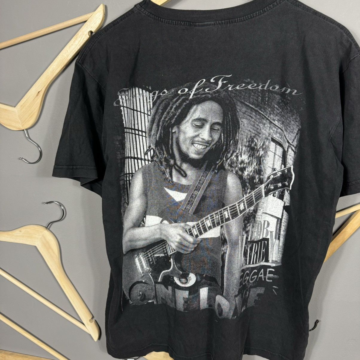 Band Tees × Bob Marley × Vintage Vintage 90s Bob Marley Songs of Freedom Reggae One Love Tee Size US M / EU 48-50 / 2 - 8 Thumbnail
