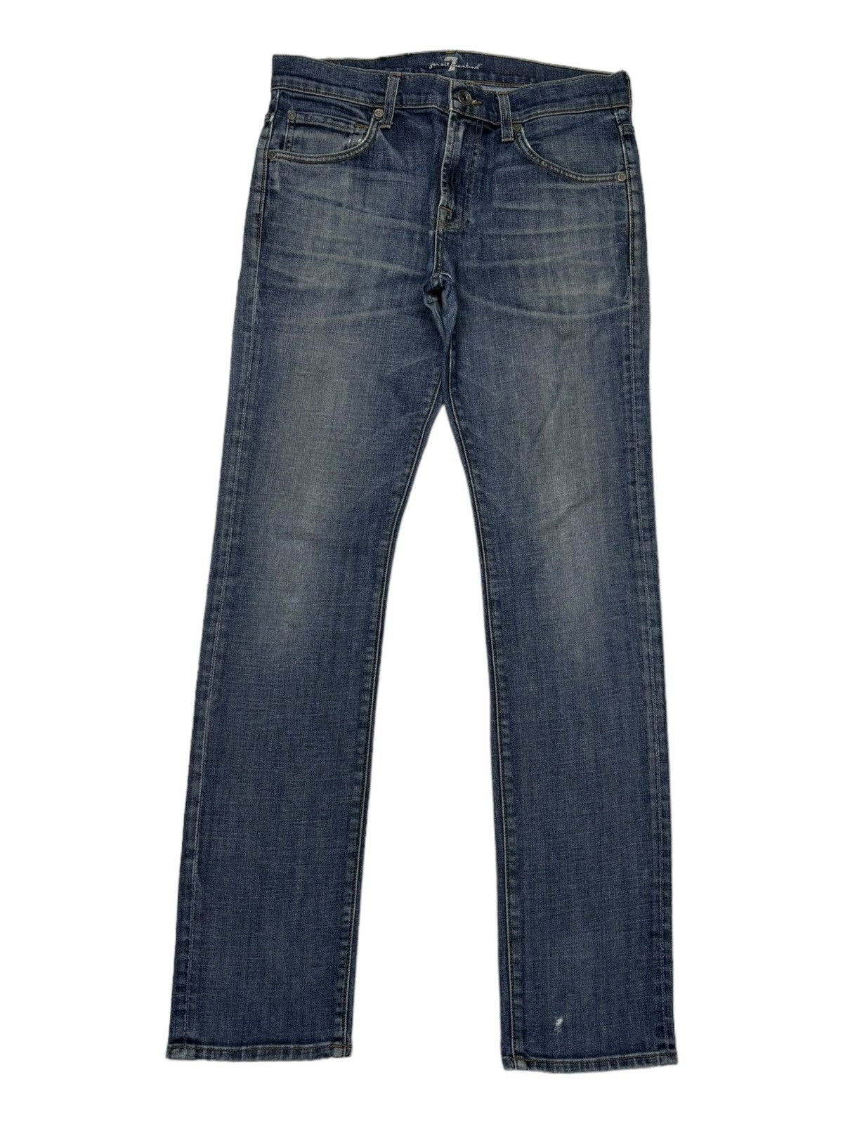 image of 7 For All Mankind Distressed Denim Jeans in Blue, Men's (Size 31)