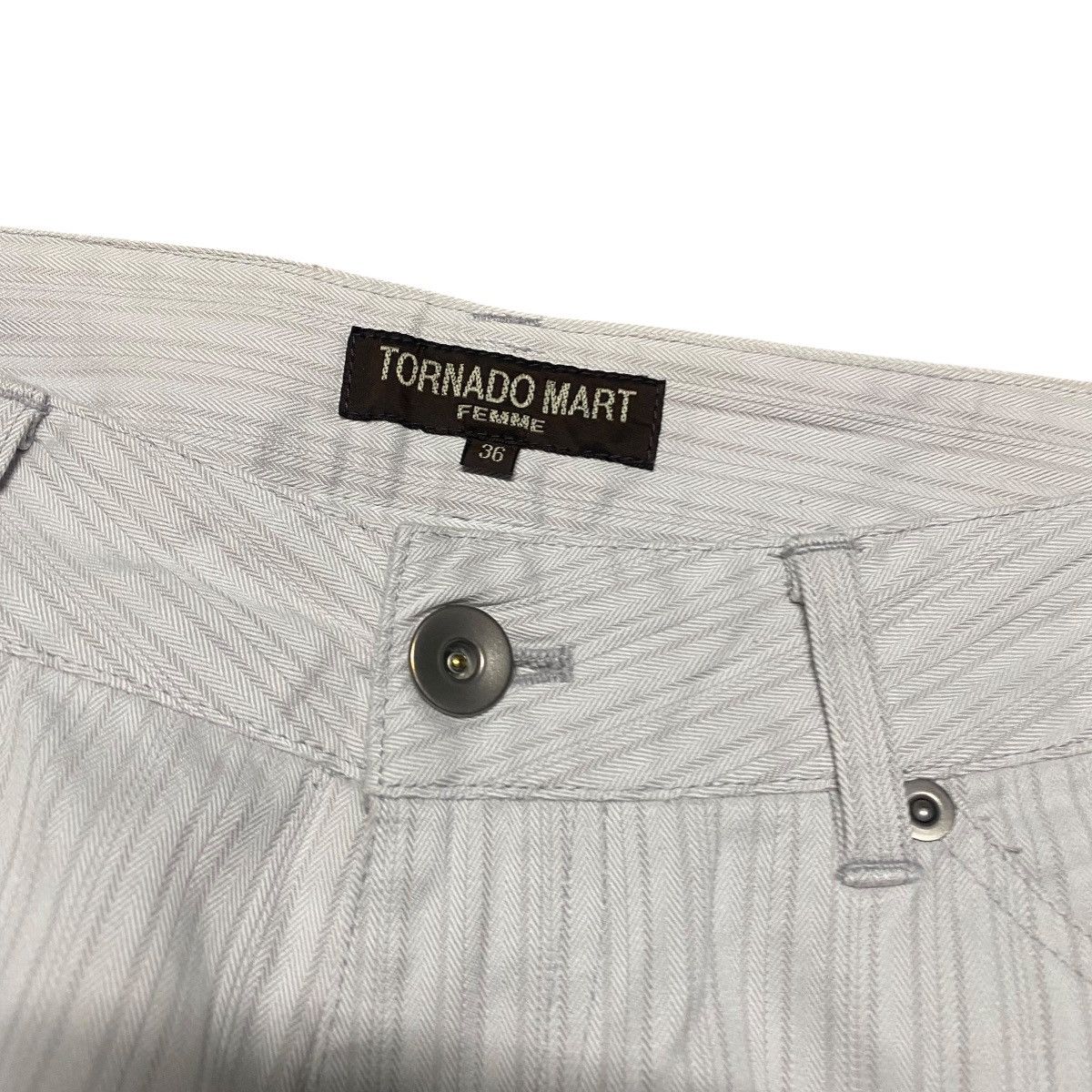 Japanese Brand Tornado mart Striped Flare Jeans Size 26" / US 2 / IT 38 - 6 Thumbnail
