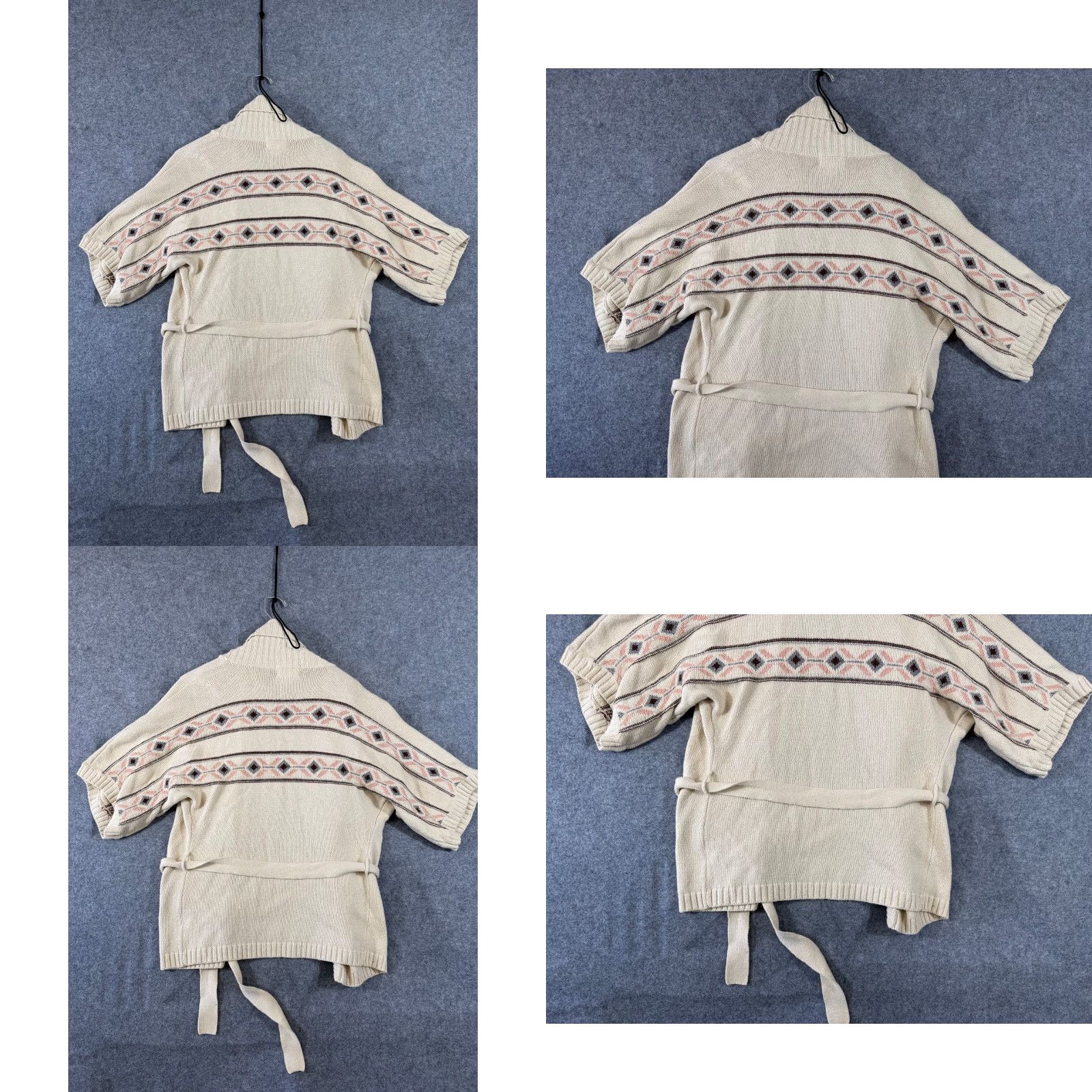 Forever 21 FOREVER 21 Sweater Cardigan Aztec Open Front Belted Ivory S Womens Micro﻿-Knit Knit Open Front Cardigan Black? Size S / US 4 / IT 40 - 8 Thumbnail