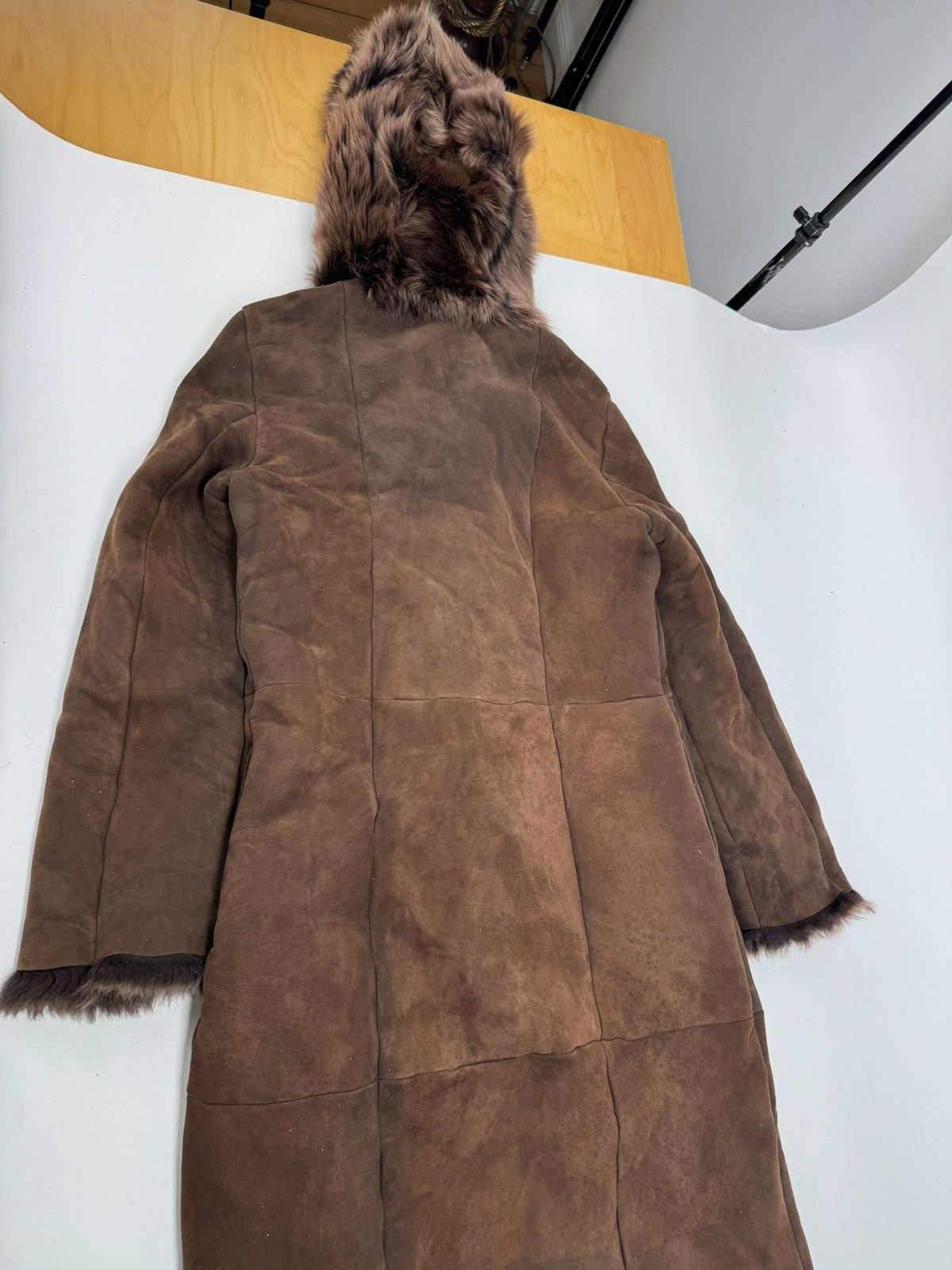 Bottega Veneta Vintage Bottega Veneta Leather Fur Coat 40/L Size L / US 10 / IT 46 - 13 Thumbnail