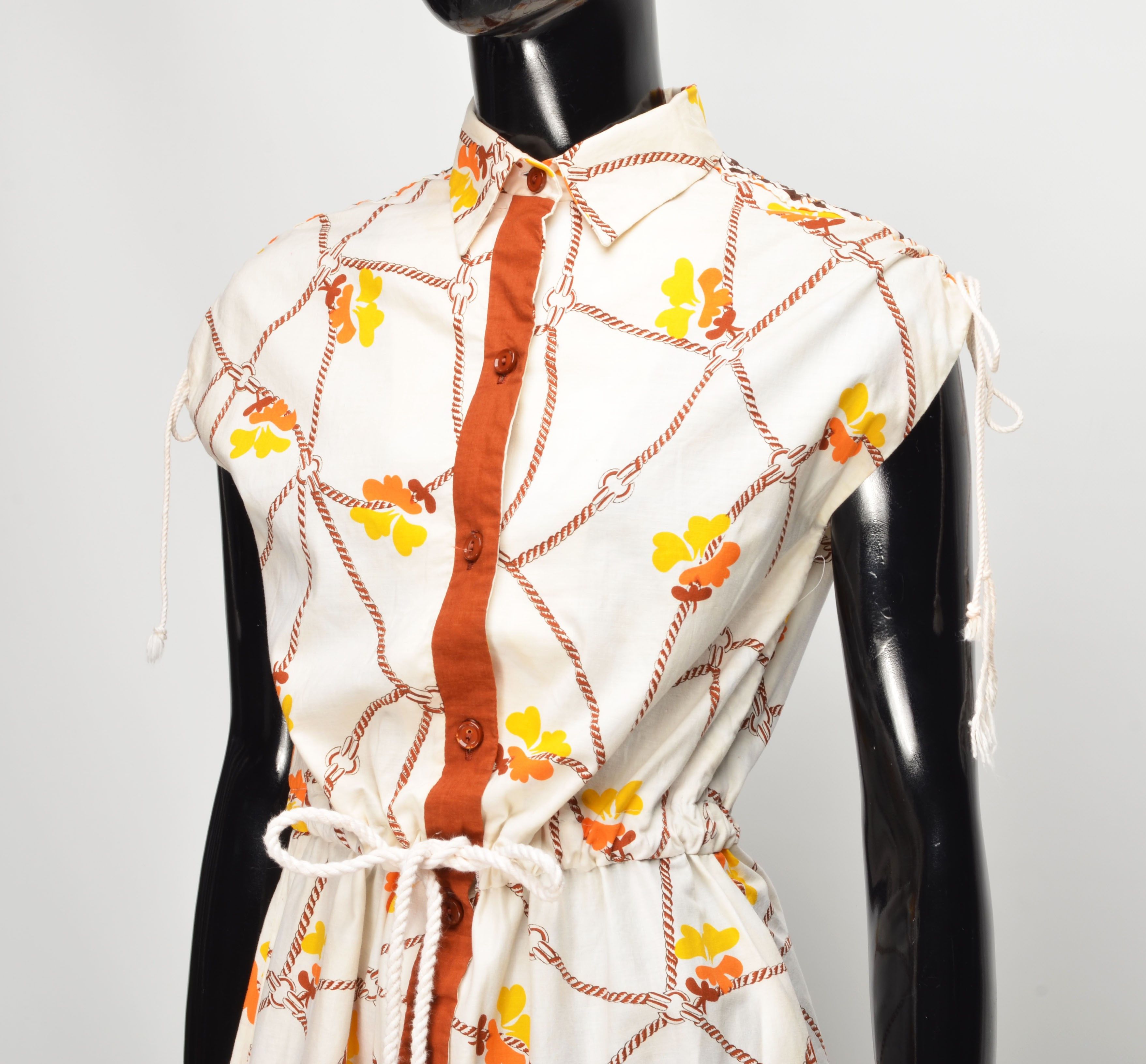 Vintage Vintage 1950s Horrockses Fashions Cotton Adjustable Dress Size M / US 6-8 / IT 42-44 - 2 Thumbnail