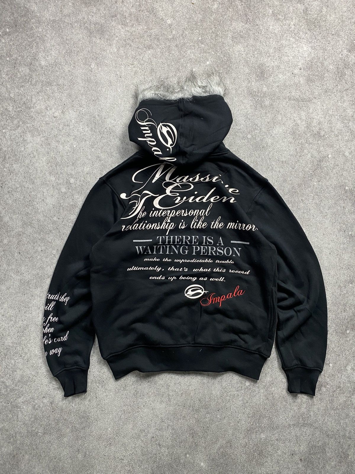 If Six Was Nine × Japanese Brand × Le Grande Bleu (L.G.B.) 2000s Impala Poem Faux Fur ifsixwasnine lgb Hoodie Size US M / EU 48-50 / 2 - 2 Thumbnail