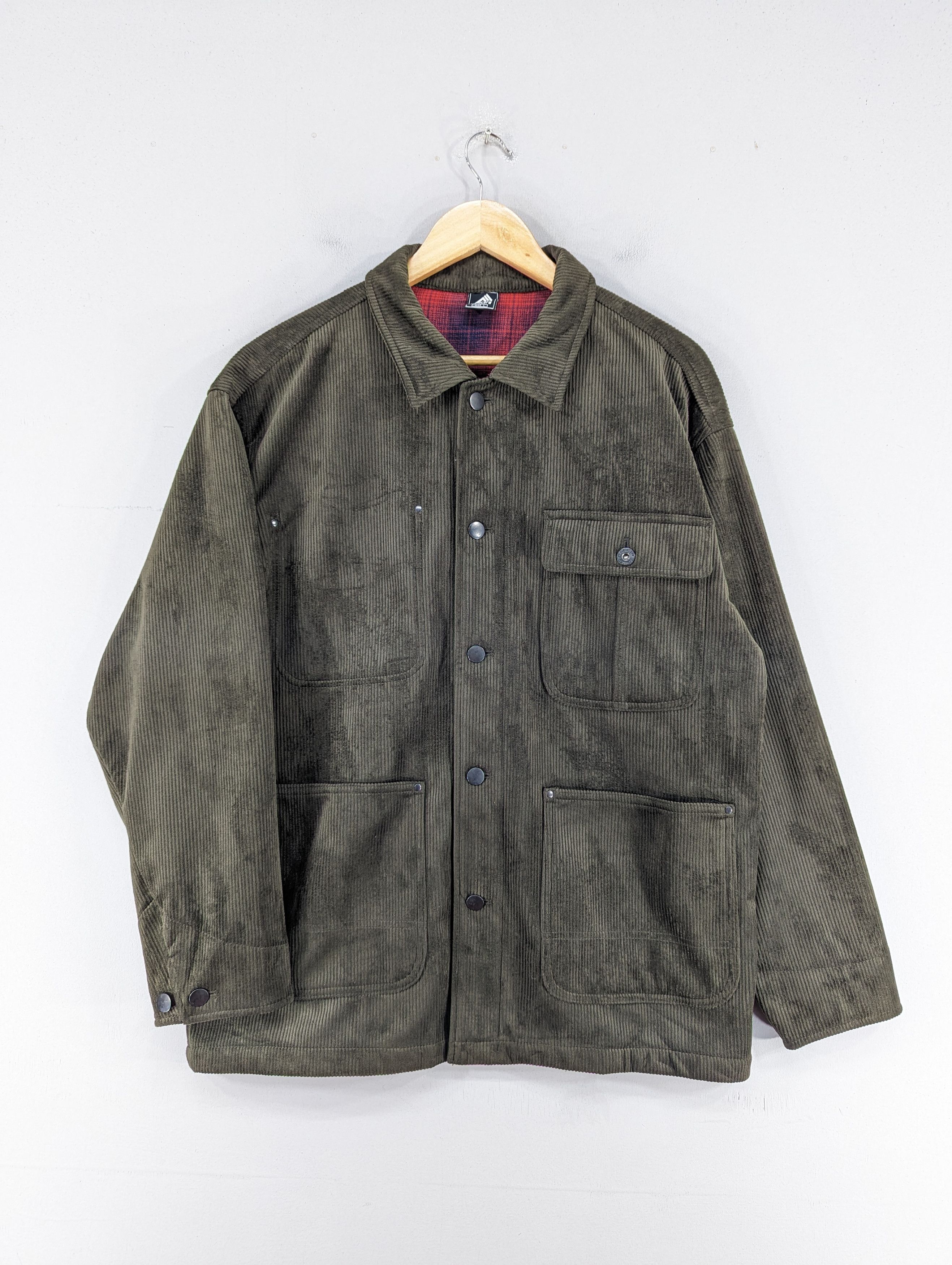 Japanese Brand Fieldcore Corduroy Velvet Olive Green Pocket Jacket Size US L / EU 52-54 / 3 - 1 Thumbnail