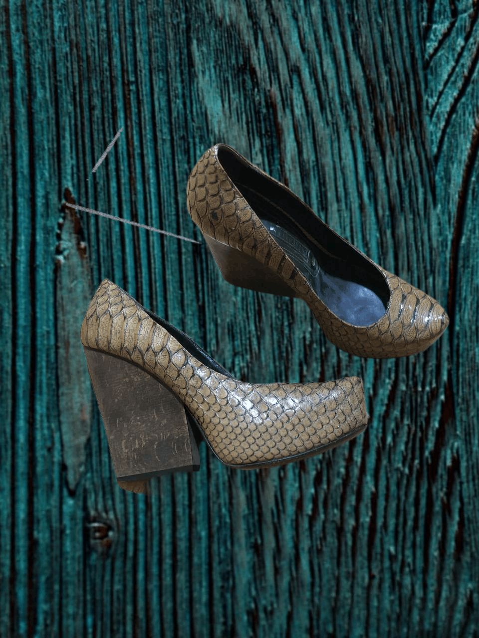 Vintage Rare Gianmarco Lorenzi Python Leather Heels Italy Size US 7.5 / IT 37.5 - 1 Thumbnail