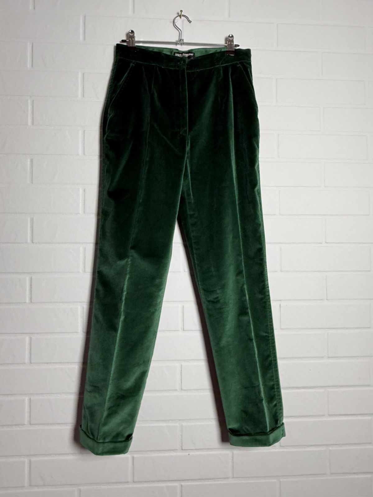 Dolce & Gabbana Dolce & Gabbana Velour Trouser Suit Green IT 40-42 US 4-6 Size XS / US 0-2 / IT 36-38 - 14 Thumbnail