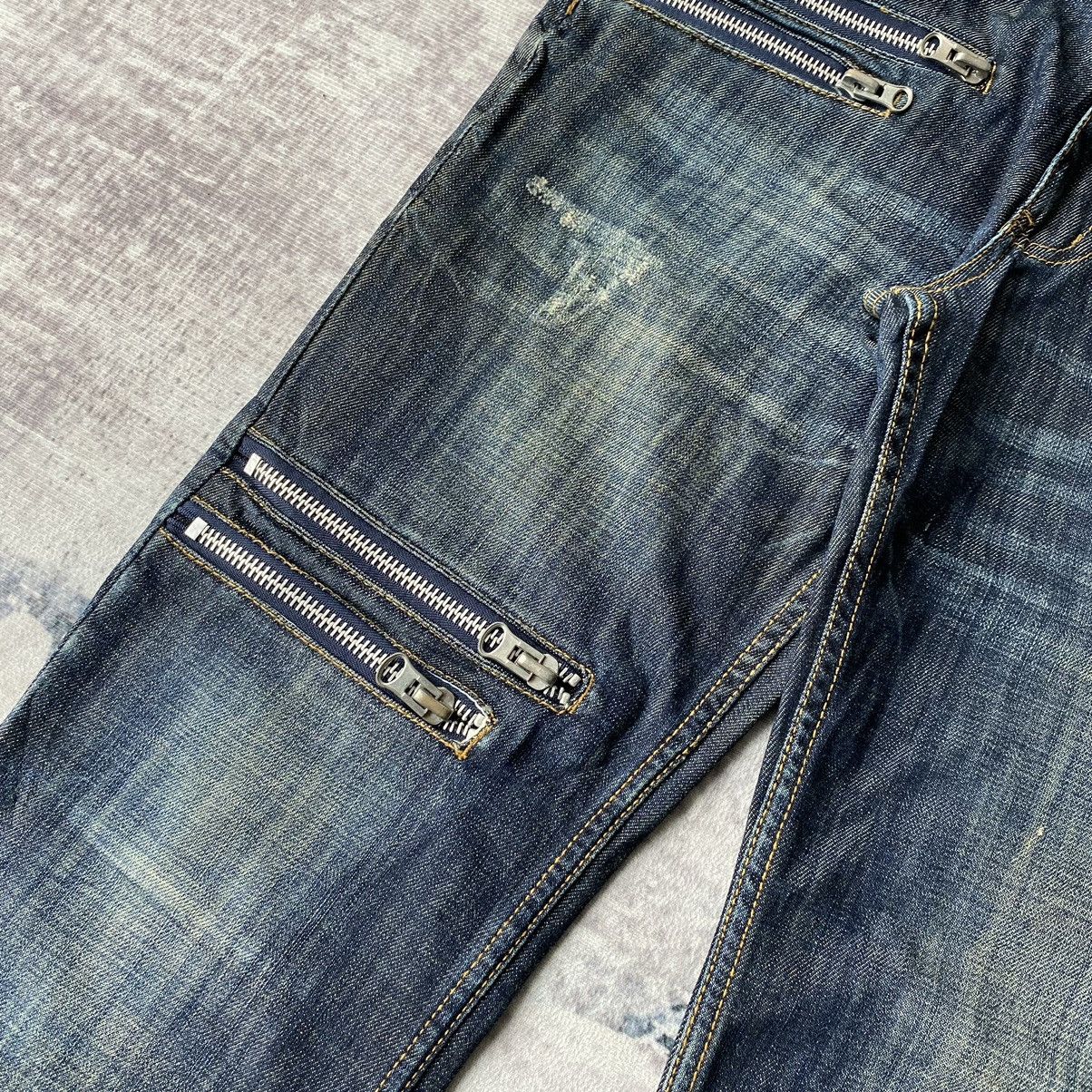 If Six Was Nine × Le Grande Bleu (L.G.B.) × semanticdesign Semantic Design Punk Zipper Denim Jeans Size US 33 - 3 Thumbnail